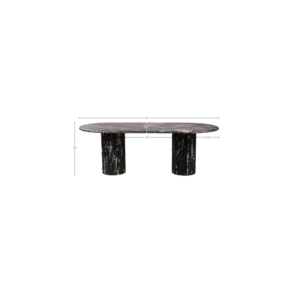Messina Black Marble Dining Table. Picture 8
