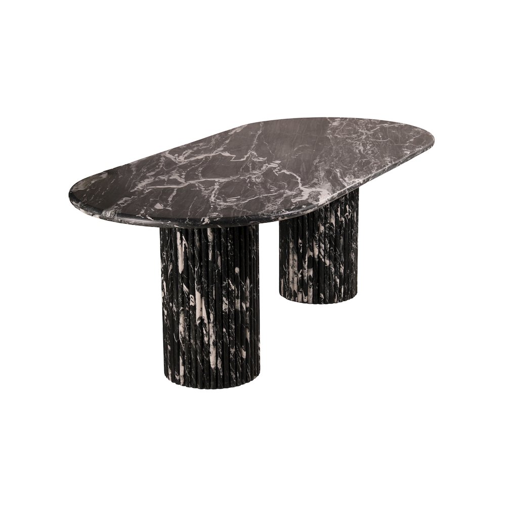 Messina Black Marble Dining Table. Picture 4