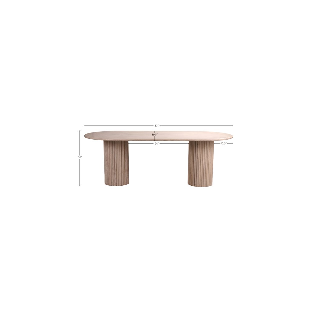 Messina Beige Travertine Dining Table. Picture 8