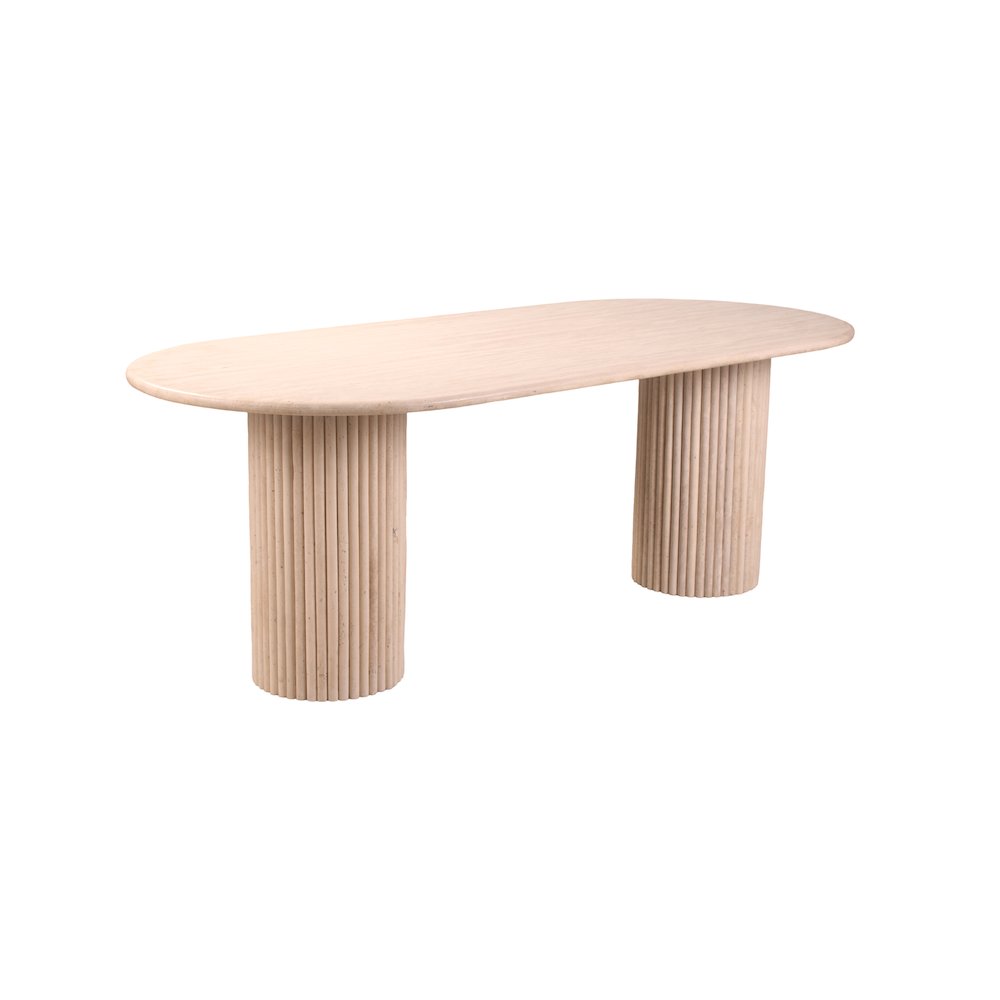 Messina Beige Travertine Dining Table. Picture 4