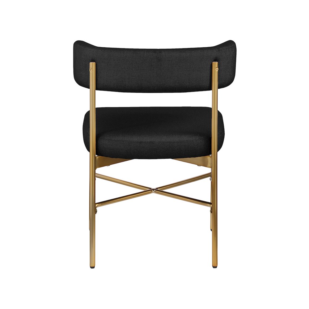 Rivage Black Durable Linen Textured Fabric Dining Chair, Set of 2. Picture 2