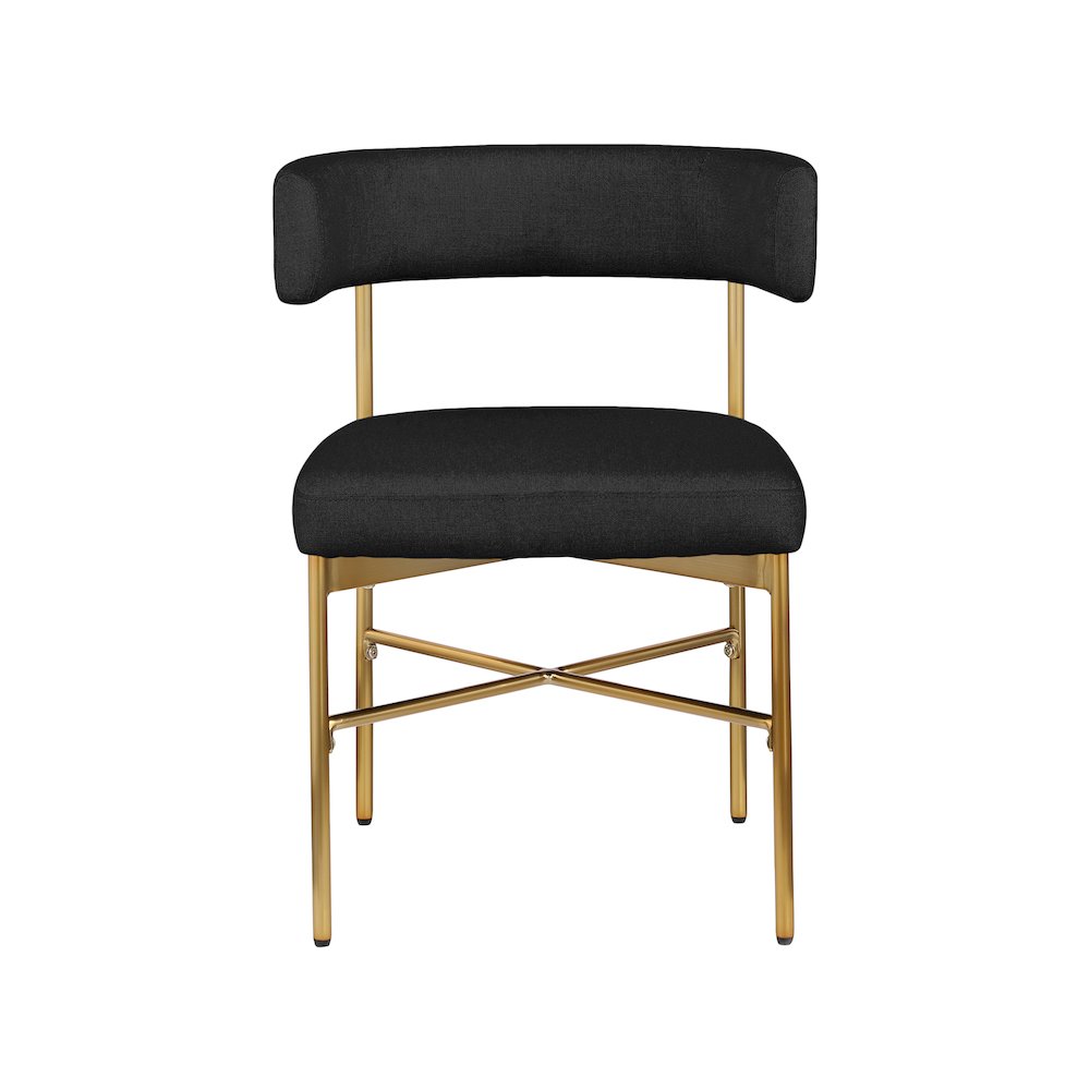Rivage Black Durable Linen Textured Fabric Dining Chair, Set of 2. Picture 3