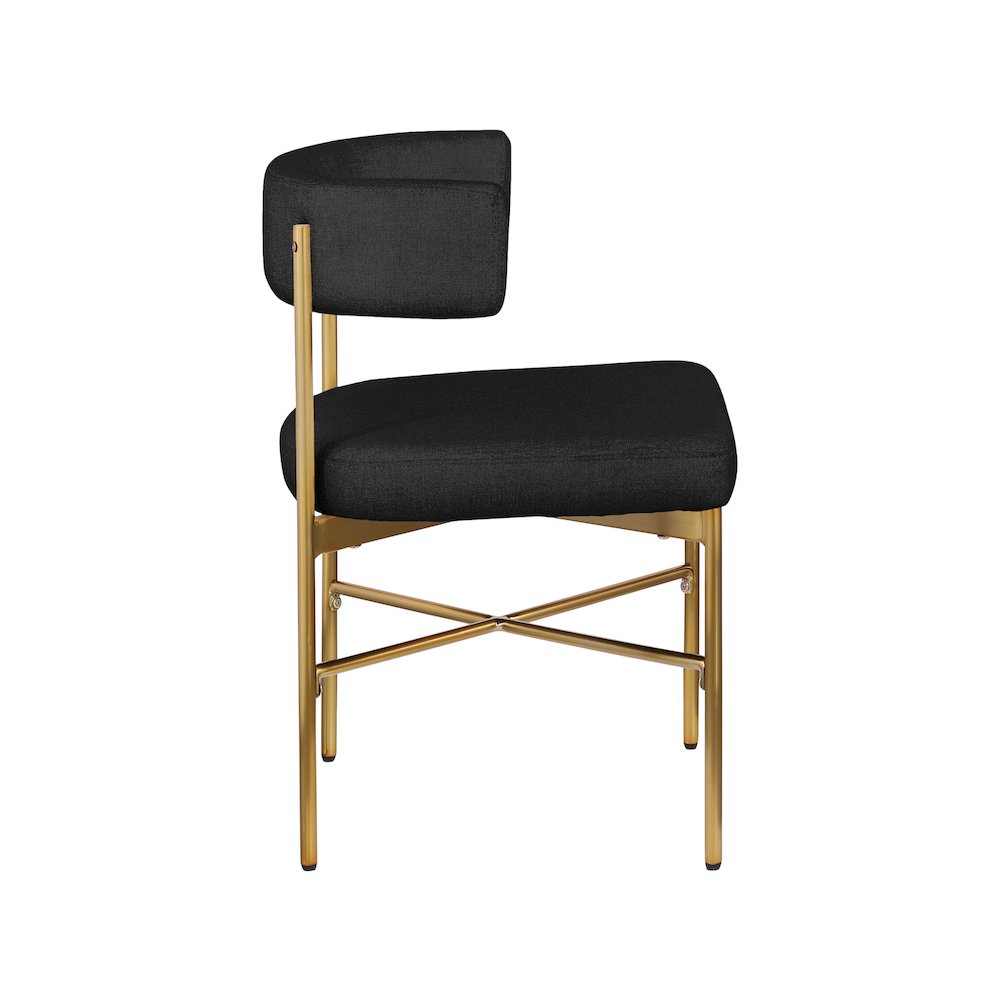 Rivage Black Durable Linen Textured Fabric Dining Chair, Set of 2. Picture 4