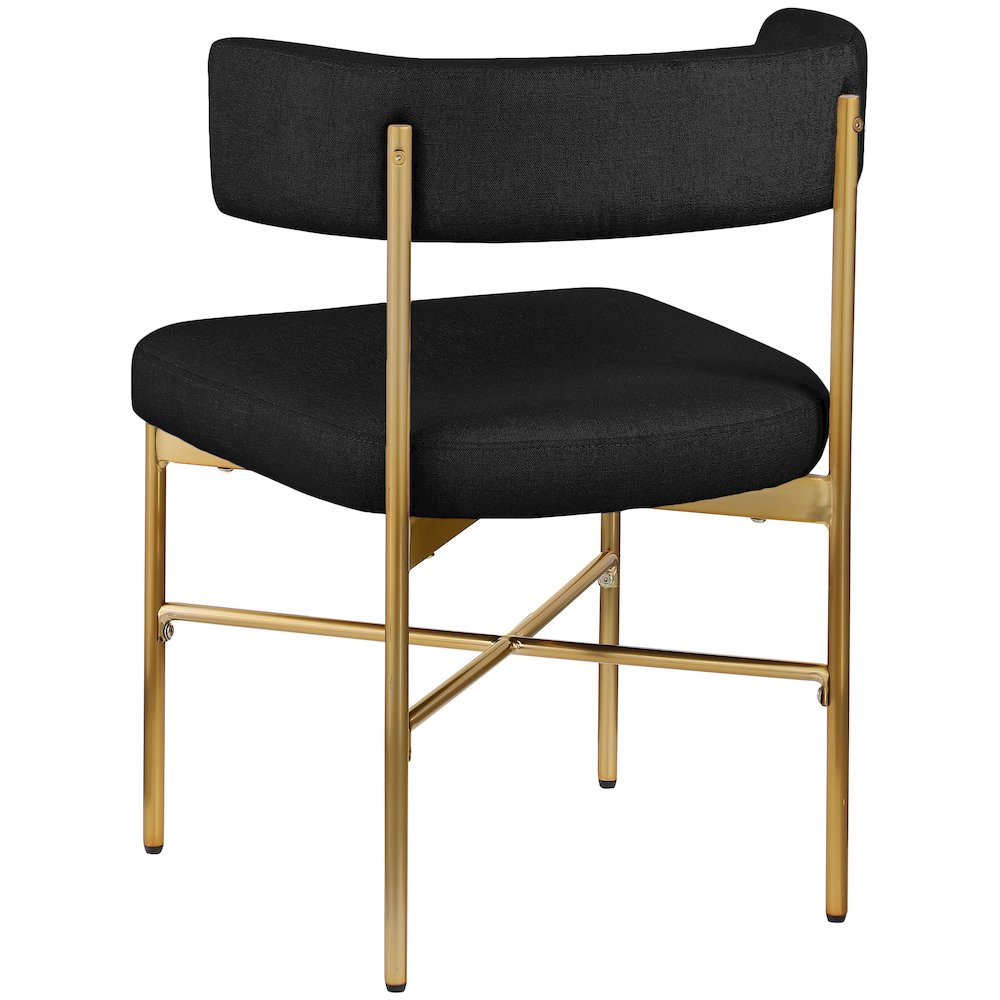 Rivage Black Durable Linen Textured Fabric Dining Chair, Set of 2. Picture 5