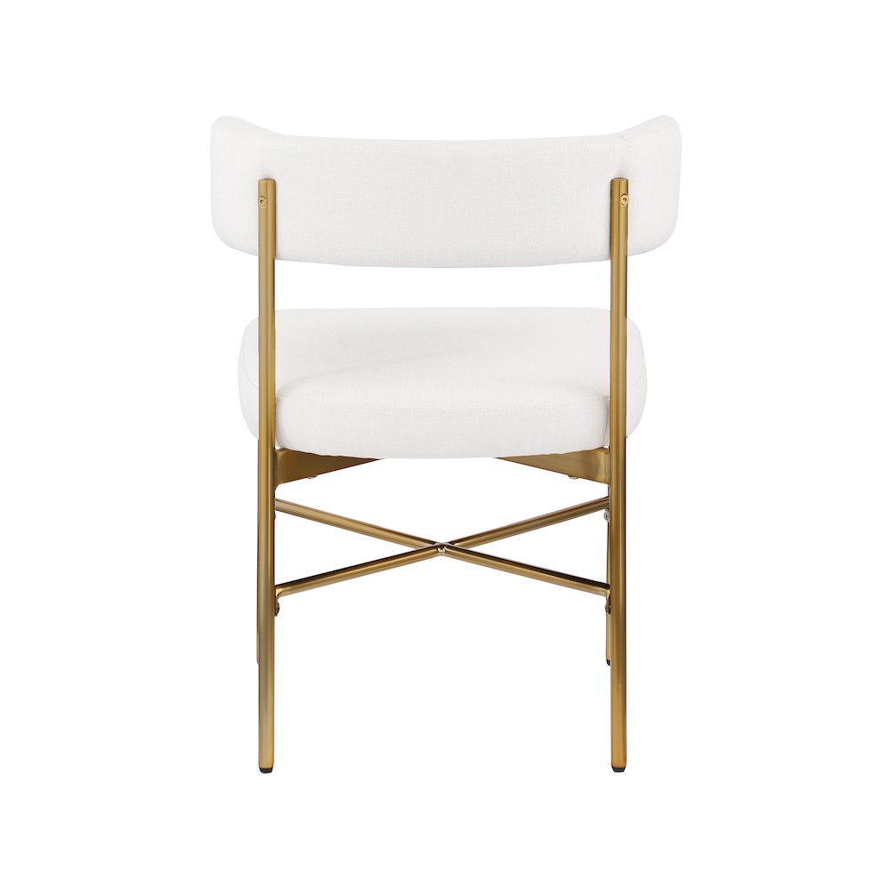 Rivage Cream Durable Linen Textured Fabric Dining Chair, Set of 2. Picture 2
