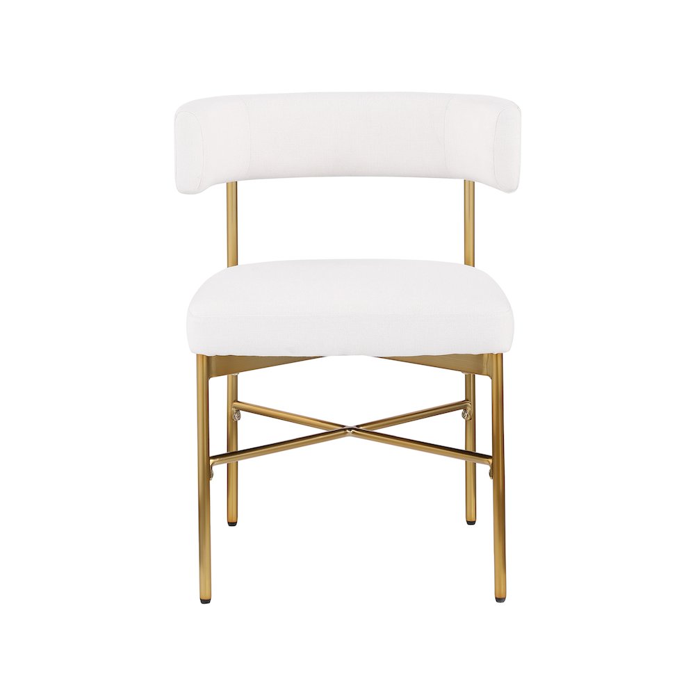 Rivage Cream Durable Linen Textured Fabric Dining Chair, Set of 2. Picture 3