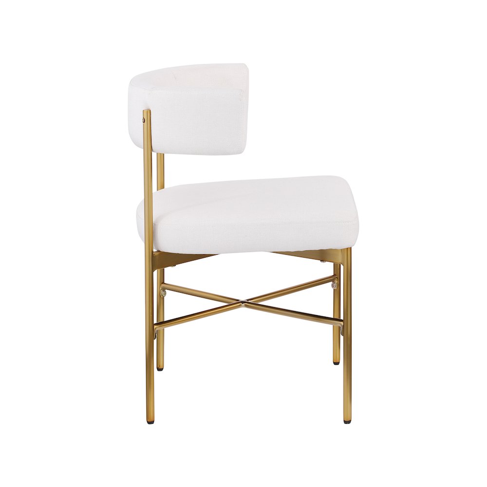Rivage Cream Durable Linen Textured Fabric Dining Chair, Set of 2. Picture 4