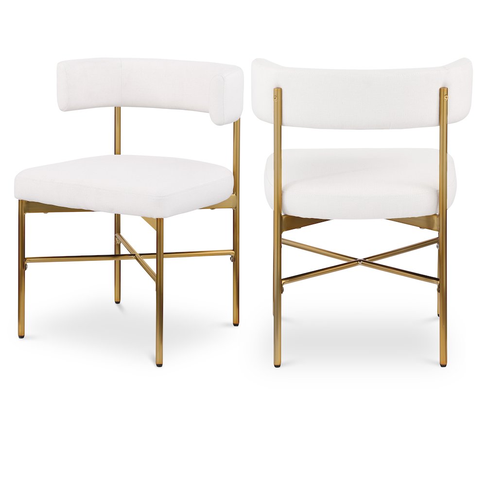 Rivage Cream Durable Linen Textured Fabric Dining Chair, Set of 2. Picture 1