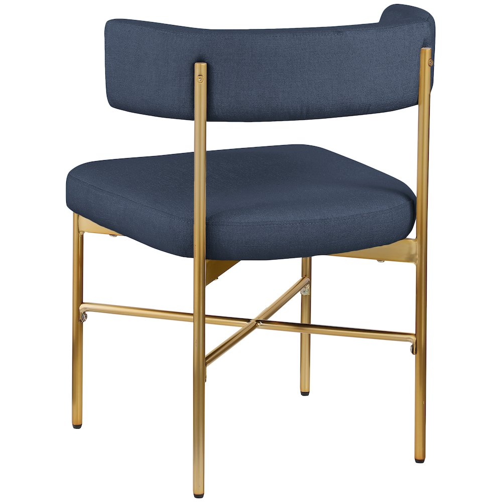 Rivage Deep Navy Durable Linen Textured Fabric Dining Chair, Set of 2. Picture 5