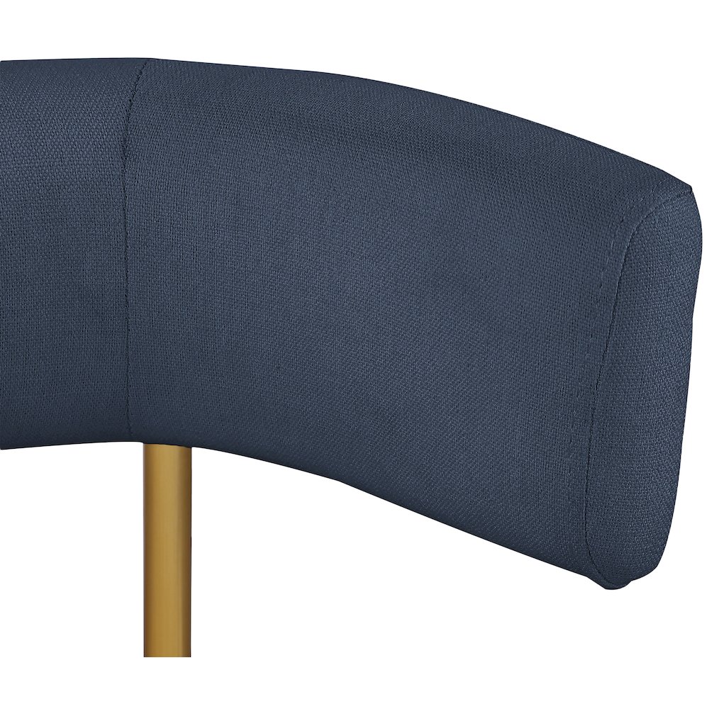 Rivage Deep Navy Durable Linen Textured Fabric Dining Chair, Set of 2. Picture 6