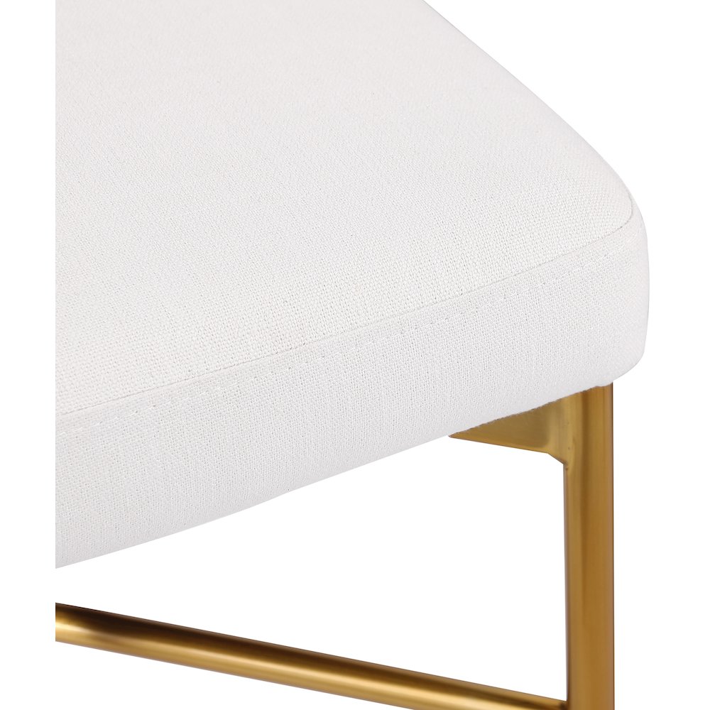 Rivage Cream Durable Linen Textured Fabric Stool, Set of 2. Picture 6