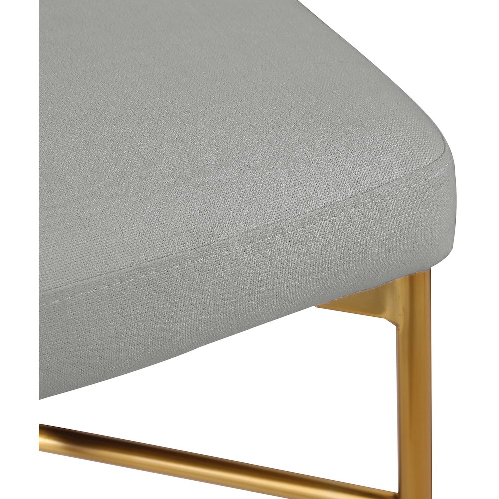 Rivage Light Grey Durable Linen Textured Fabric Stool, Set of 2. Picture 6