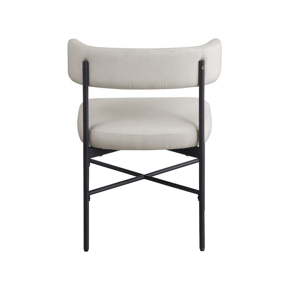 Rivage Beige Durable Linen Textured Fabric Dining Chair, Set of 2. Picture 2