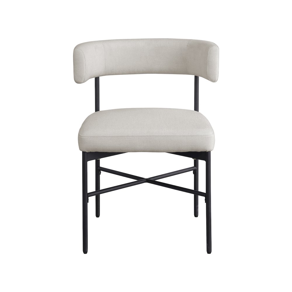 Rivage Beige Durable Linen Textured Fabric Dining Chair, Set of 2. Picture 3