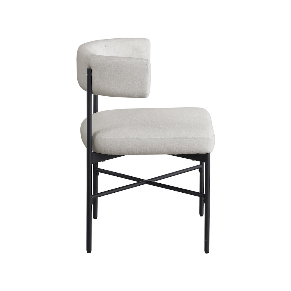 Rivage Beige Durable Linen Textured Fabric Dining Chair, Set of 2. Picture 4