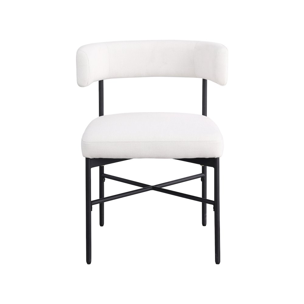 Rivage Cream Durable Linen Textured Fabric Dining Chair, Set of 2. Picture 3