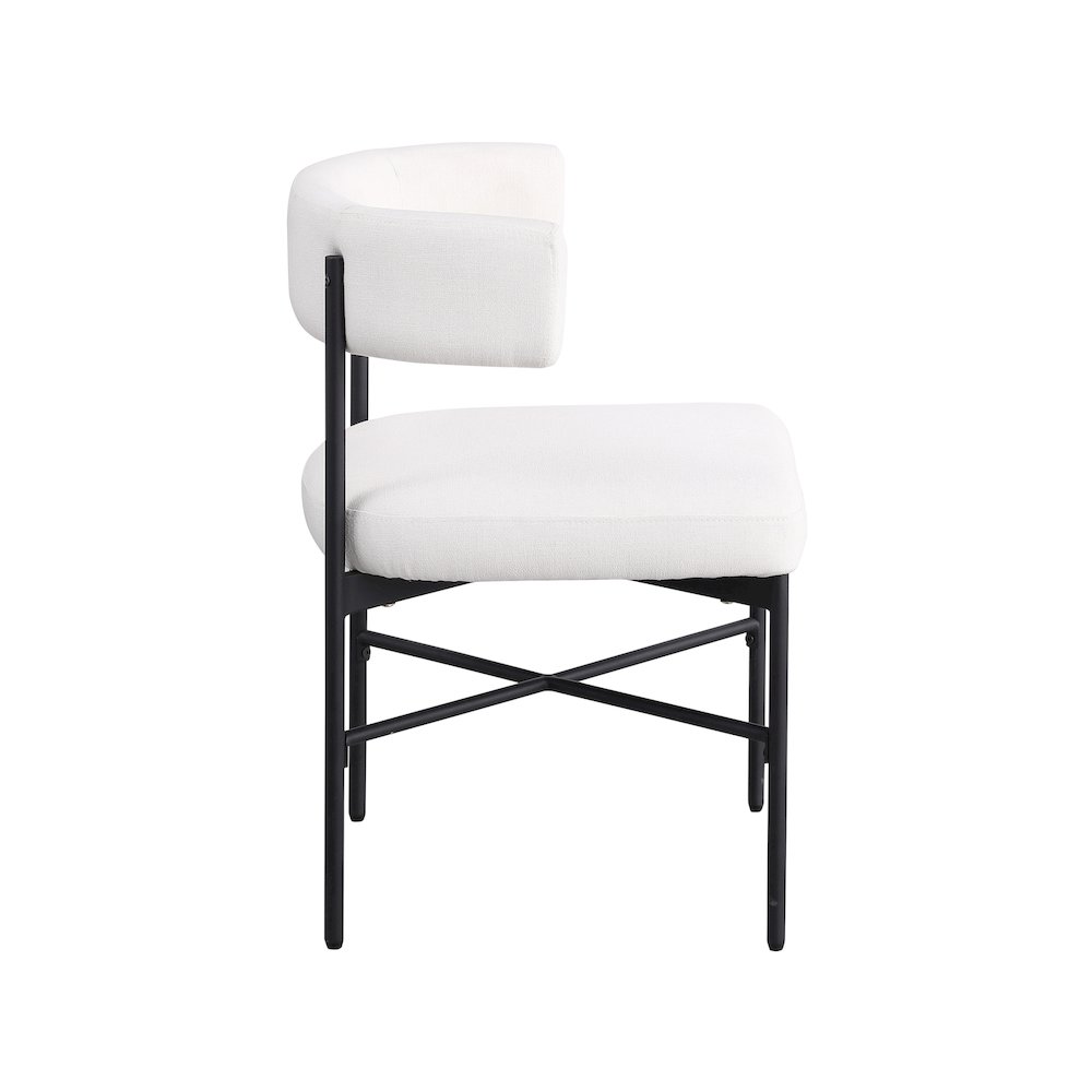 Rivage Cream Durable Linen Textured Fabric Dining Chair, Set of 2. Picture 4