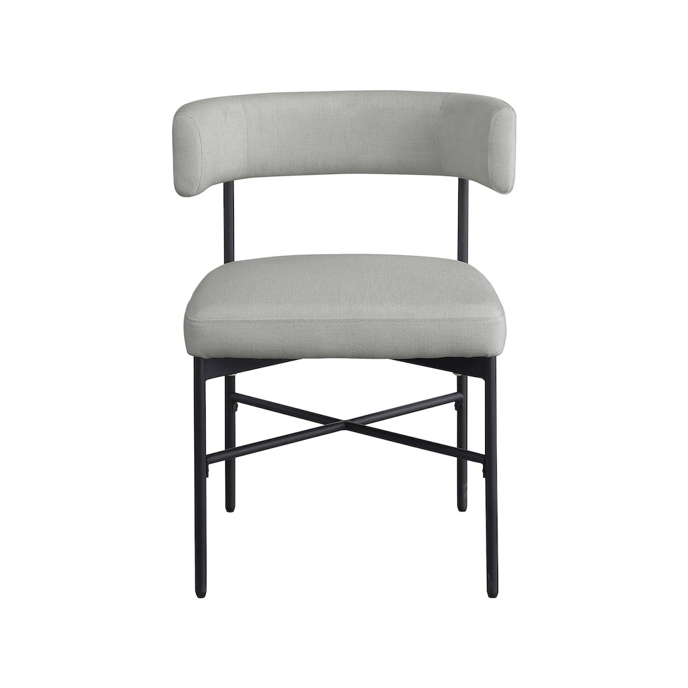 Rivage Light Grey Durable Linen Textured Fabric Dining Chair, Set of 2. Picture 3