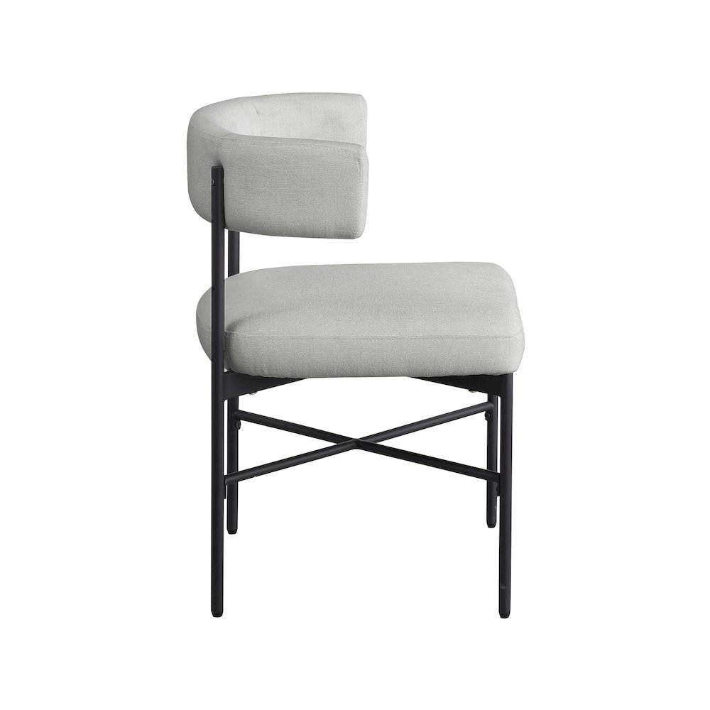 Rivage Light Grey Durable Linen Textured Fabric Dining Chair, Set of 2. Picture 4