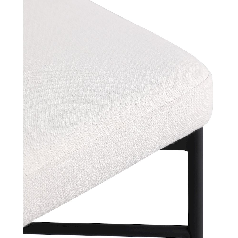 Rivage Cream Durable Linen Textured Fabric Stool, Set of 2. Picture 6