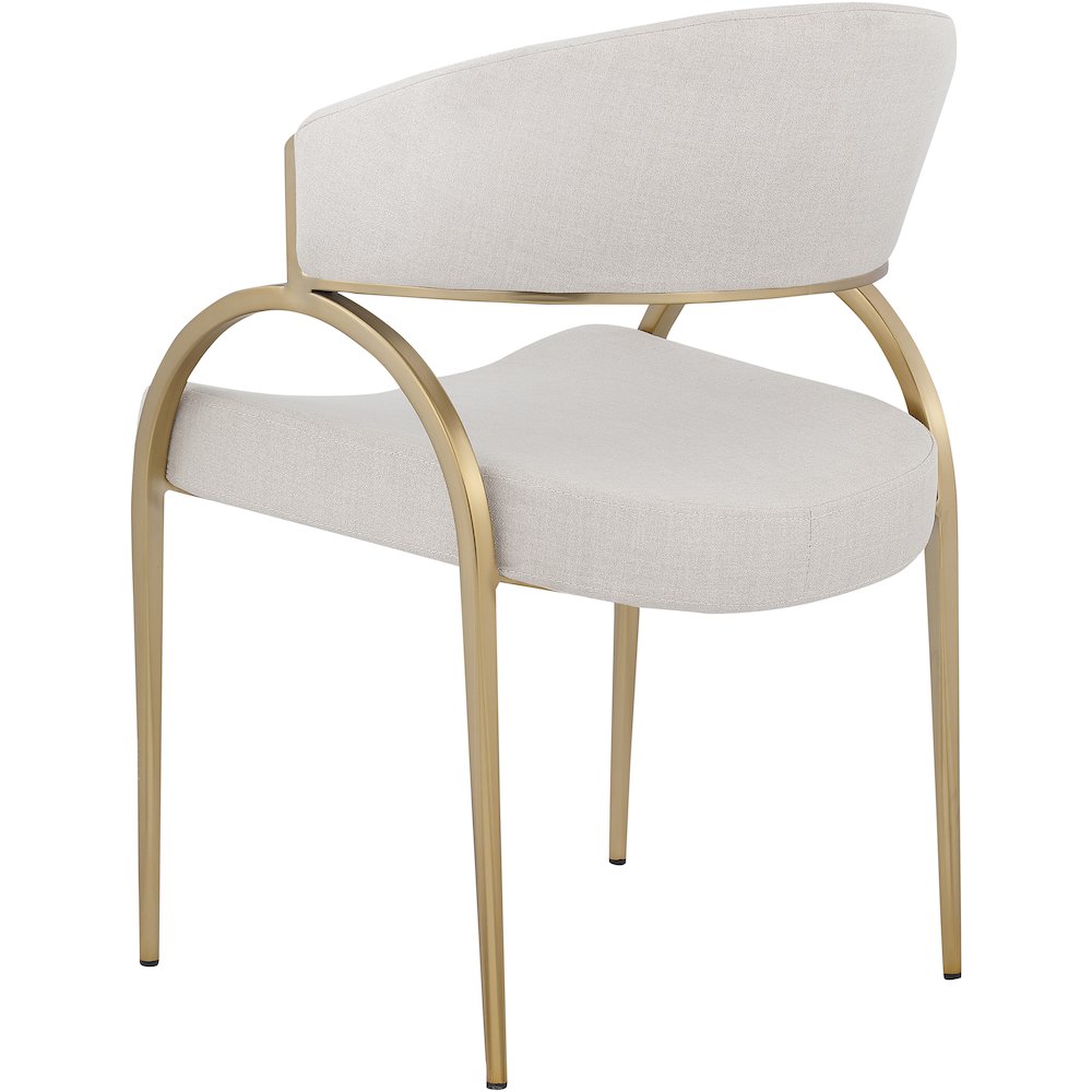 Privet Beige Linen Textured Fabric Dining Chair, Set of 2. Picture 2