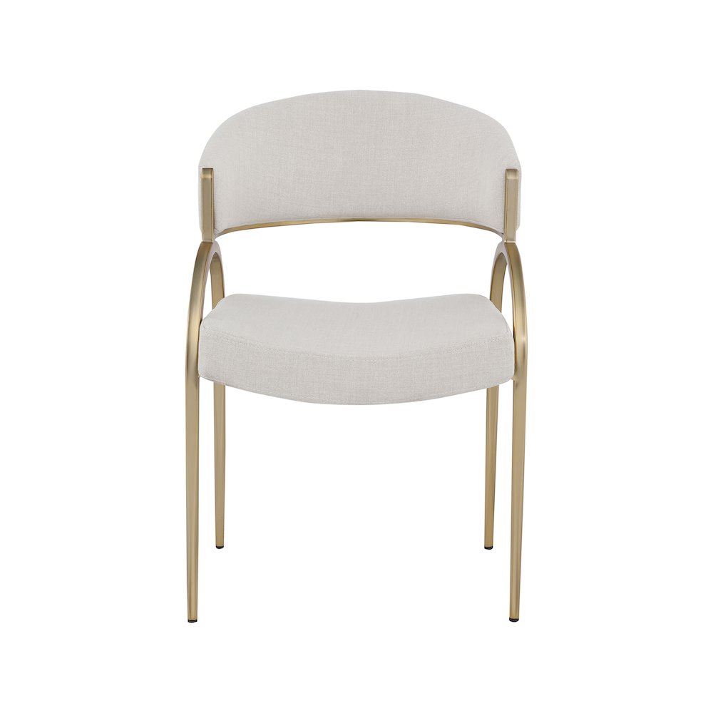 Privet Beige Linen Textured Fabric Dining Chair, Set of 2. Picture 3