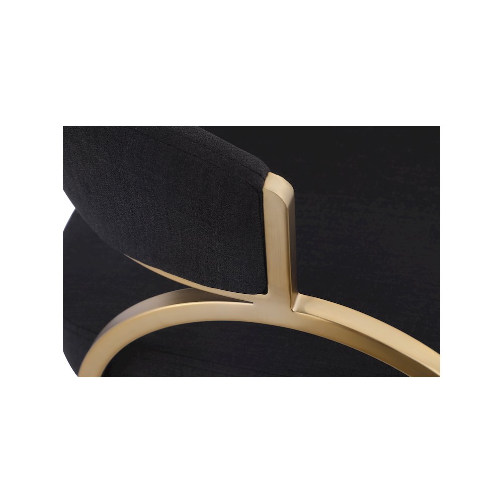 Privet Black Linen Textured Fabric Dining Chair, Set of 2. Picture 4