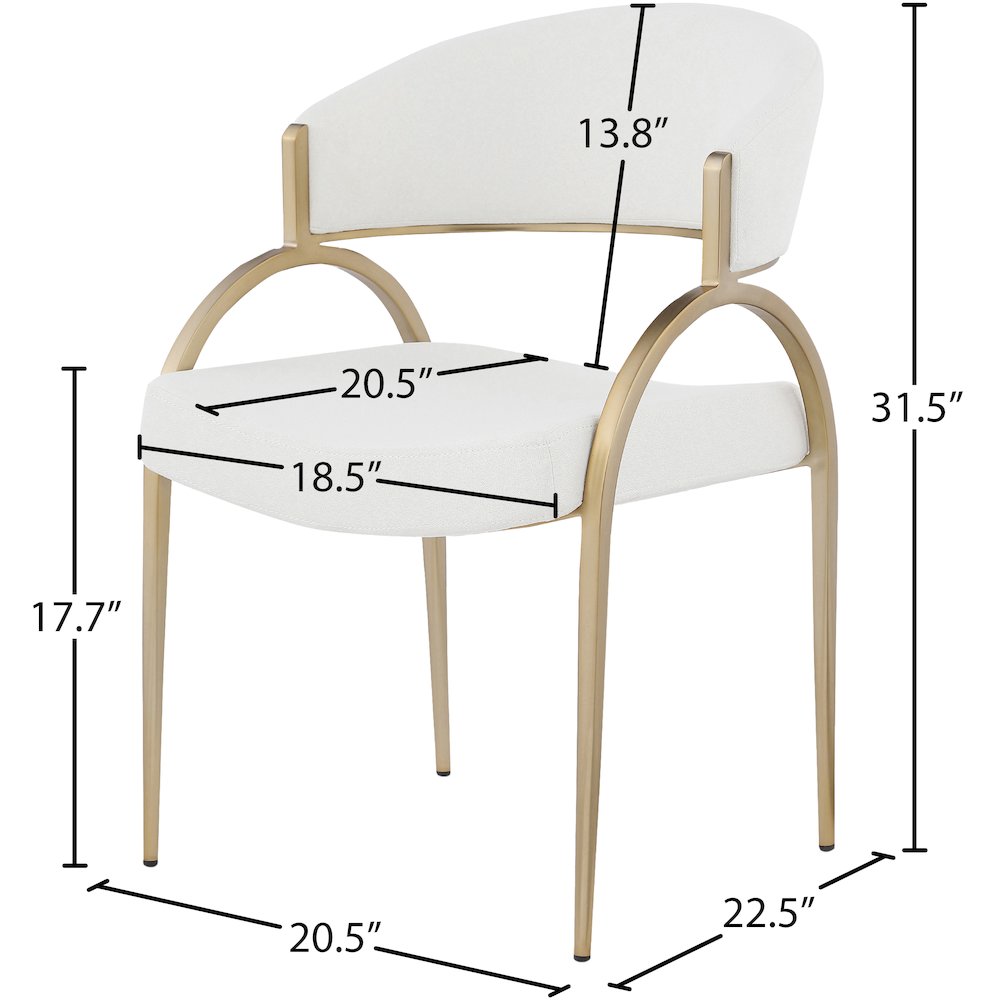 Privet Cream Linen Textured Fabric Dining Chair, Set of 2. Picture 5