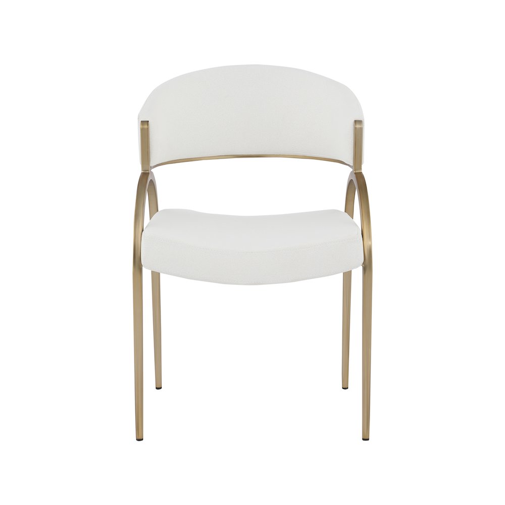 Privet Cream Linen Textured Fabric Dining Chair, Set of 2. Picture 3