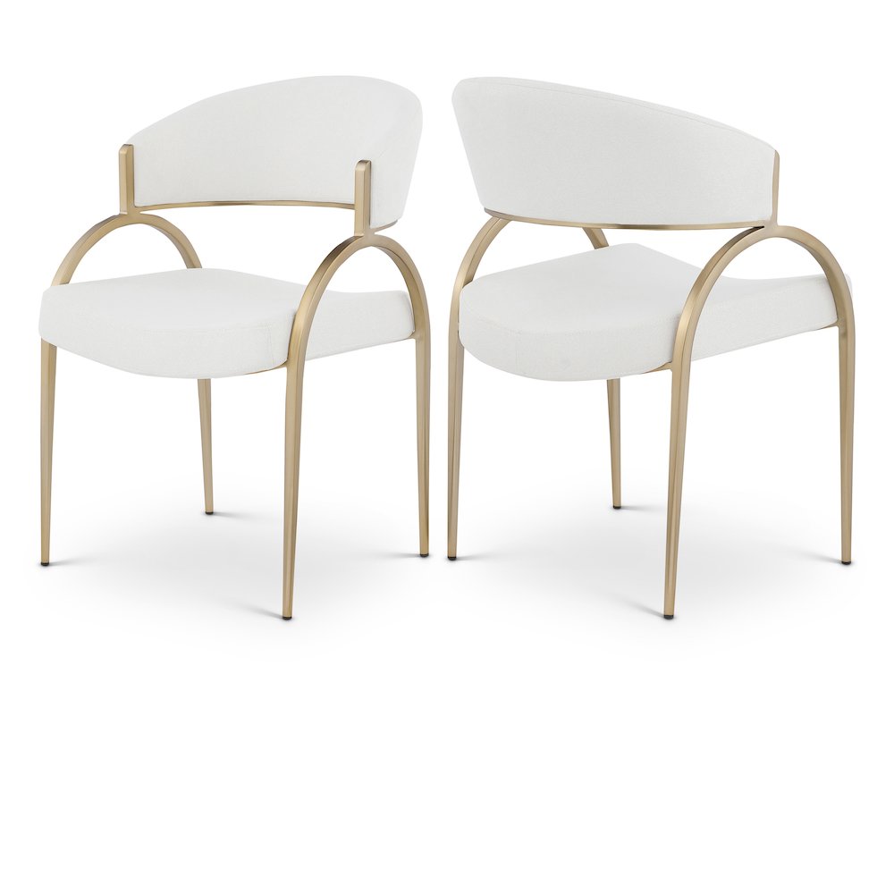 Privet Cream Linen Textured Fabric Dining Chair, Set of 2. Picture 1