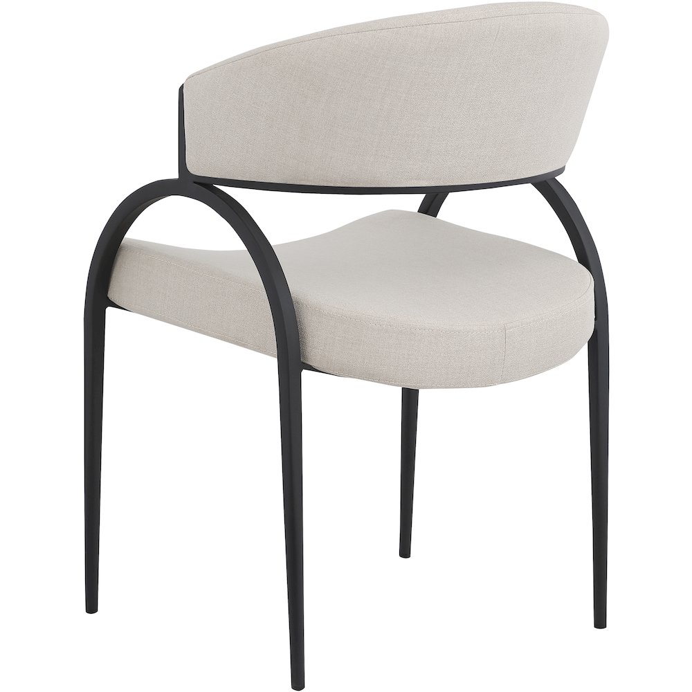 Privet Beige Linen Textured Fabric Dining Chair, Set of 2. Picture 2