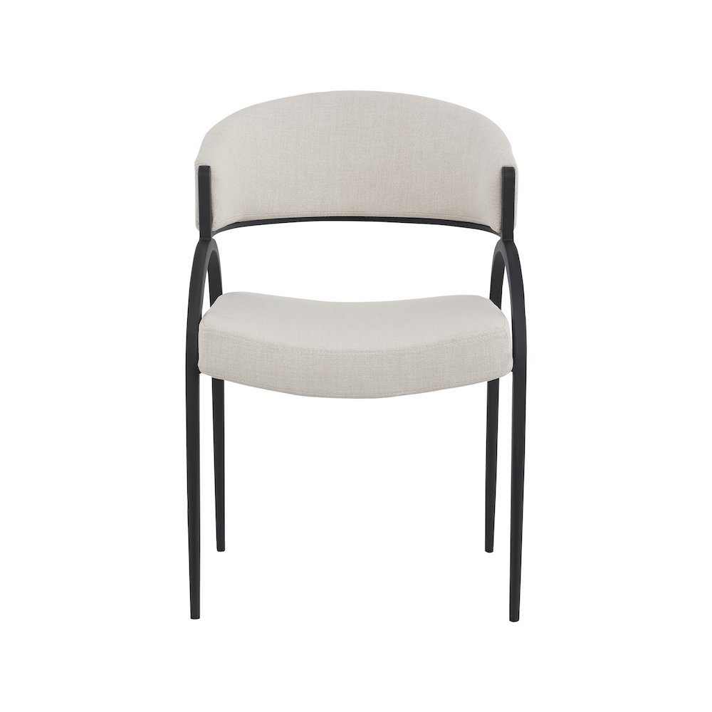 Privet Beige Linen Textured Fabric Dining Chair, Set of 2. Picture 3