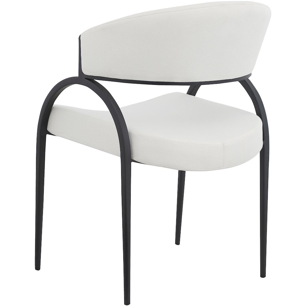 Privet Cream Linen Textured Fabric Dining Chair, Set of 2. Picture 2