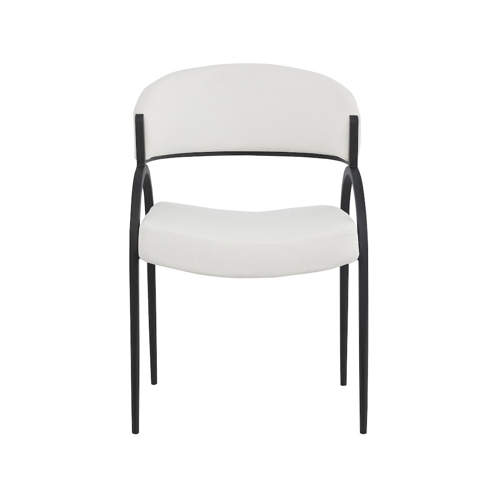 Privet Cream Linen Textured Fabric Dining Chair, Set of 2. Picture 3