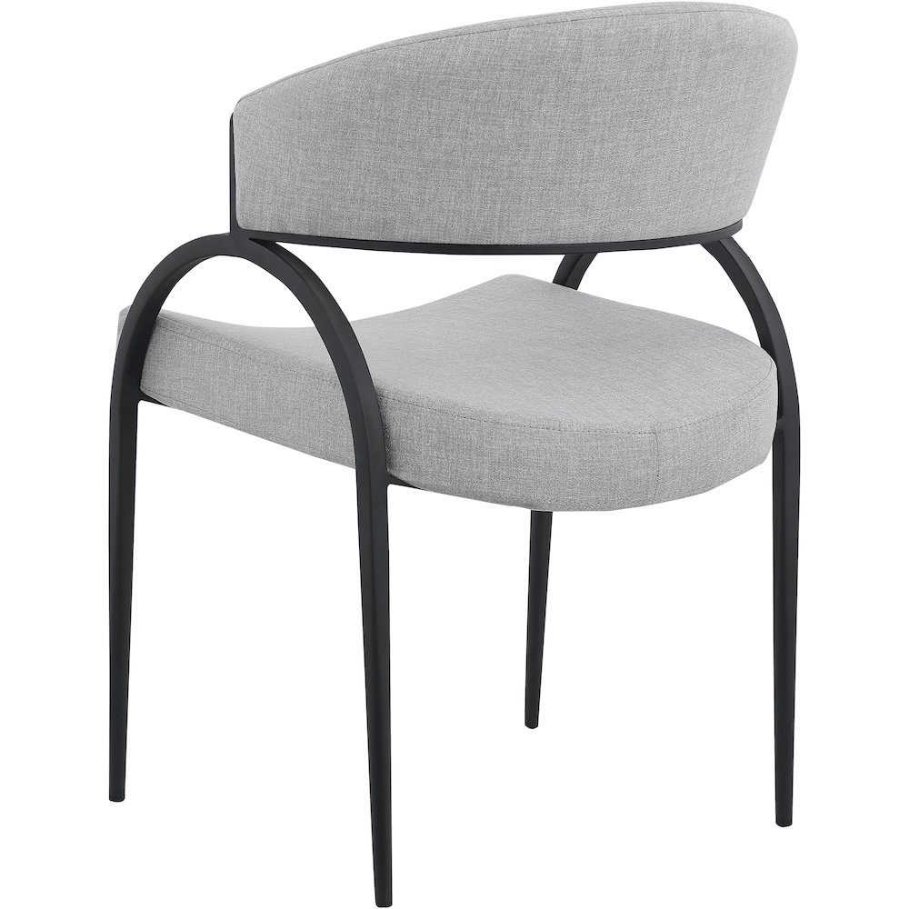 Privet Grey Linen Textured Fabric Dining Chair, Set of 2. Picture 2