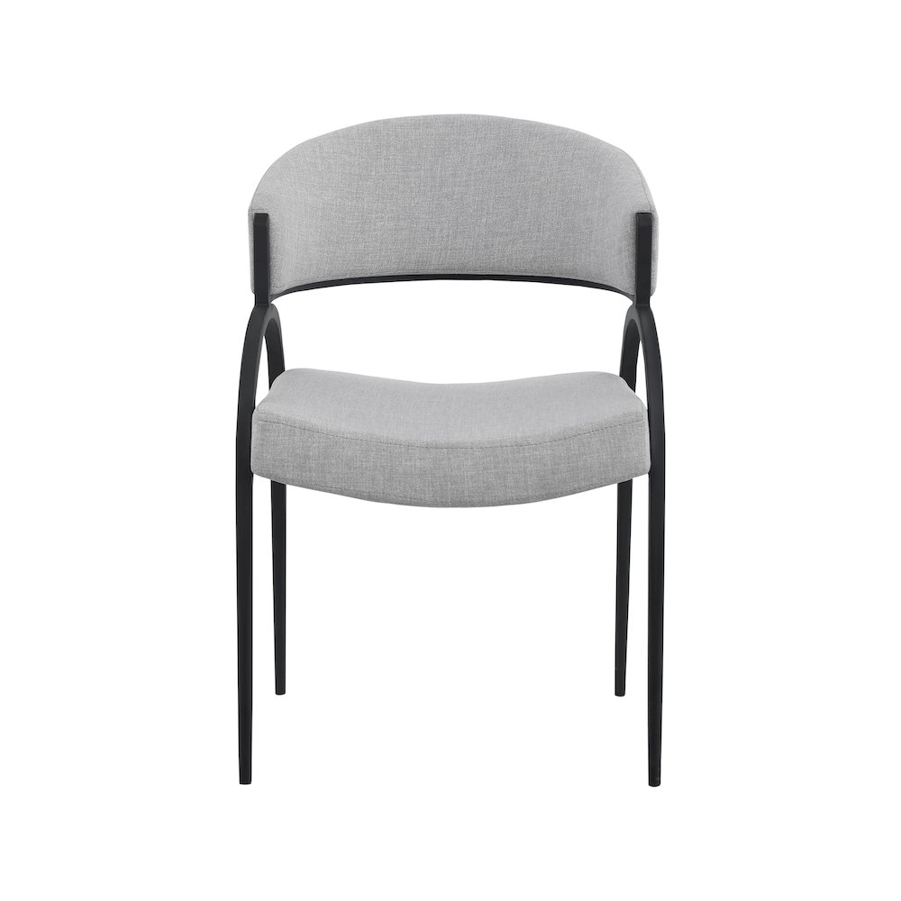 Privet Grey Linen Textured Fabric Dining Chair, Set of 2. Picture 3