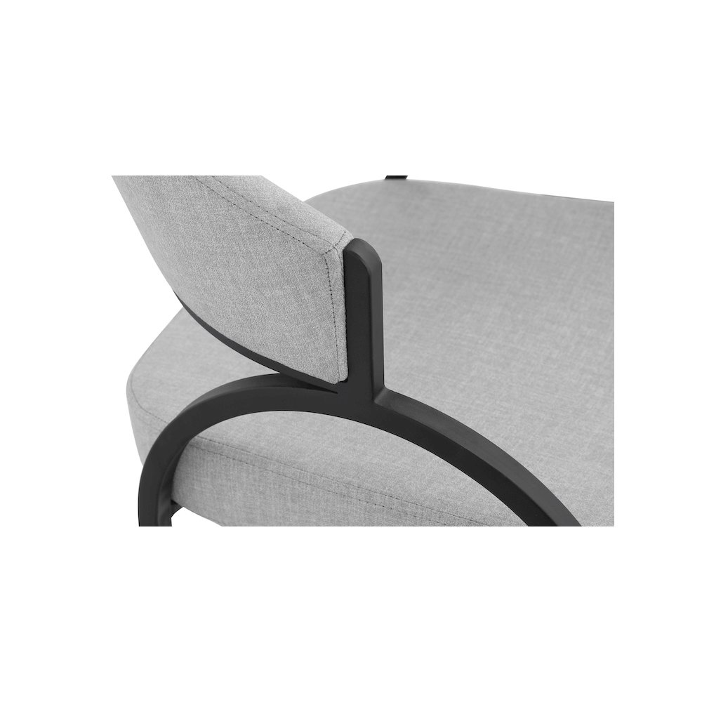 Privet Grey Linen Textured Fabric Dining Chair, Set of 2. Picture 4