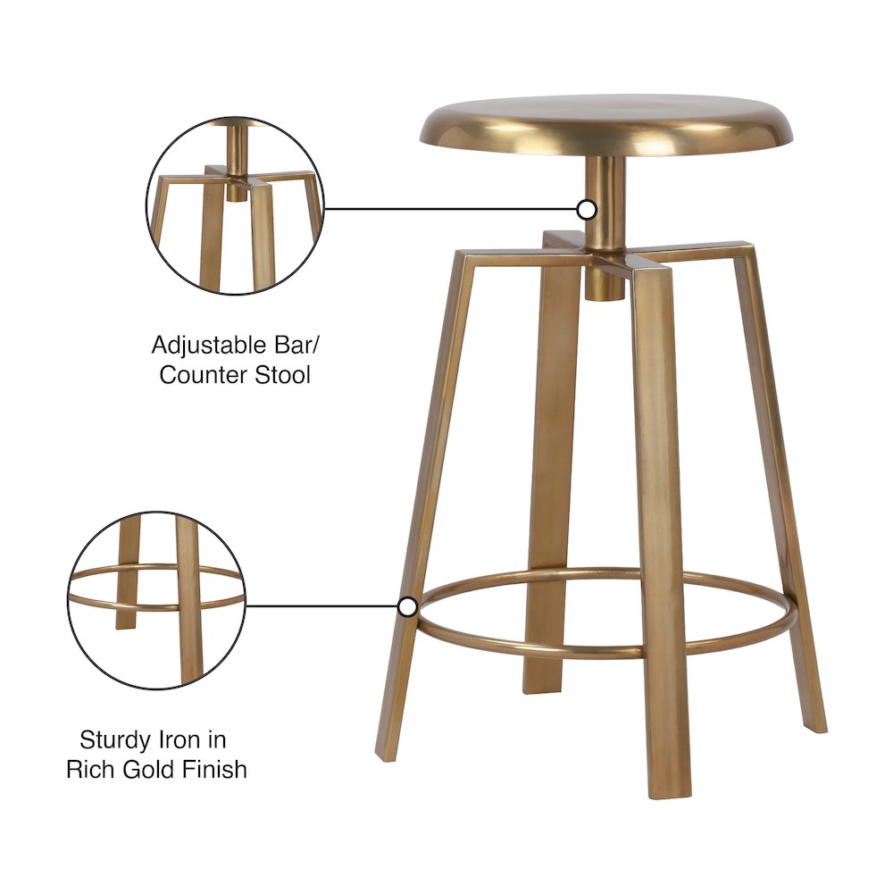 Lang Gold Iron Counter/Bar Stool. Picture 9