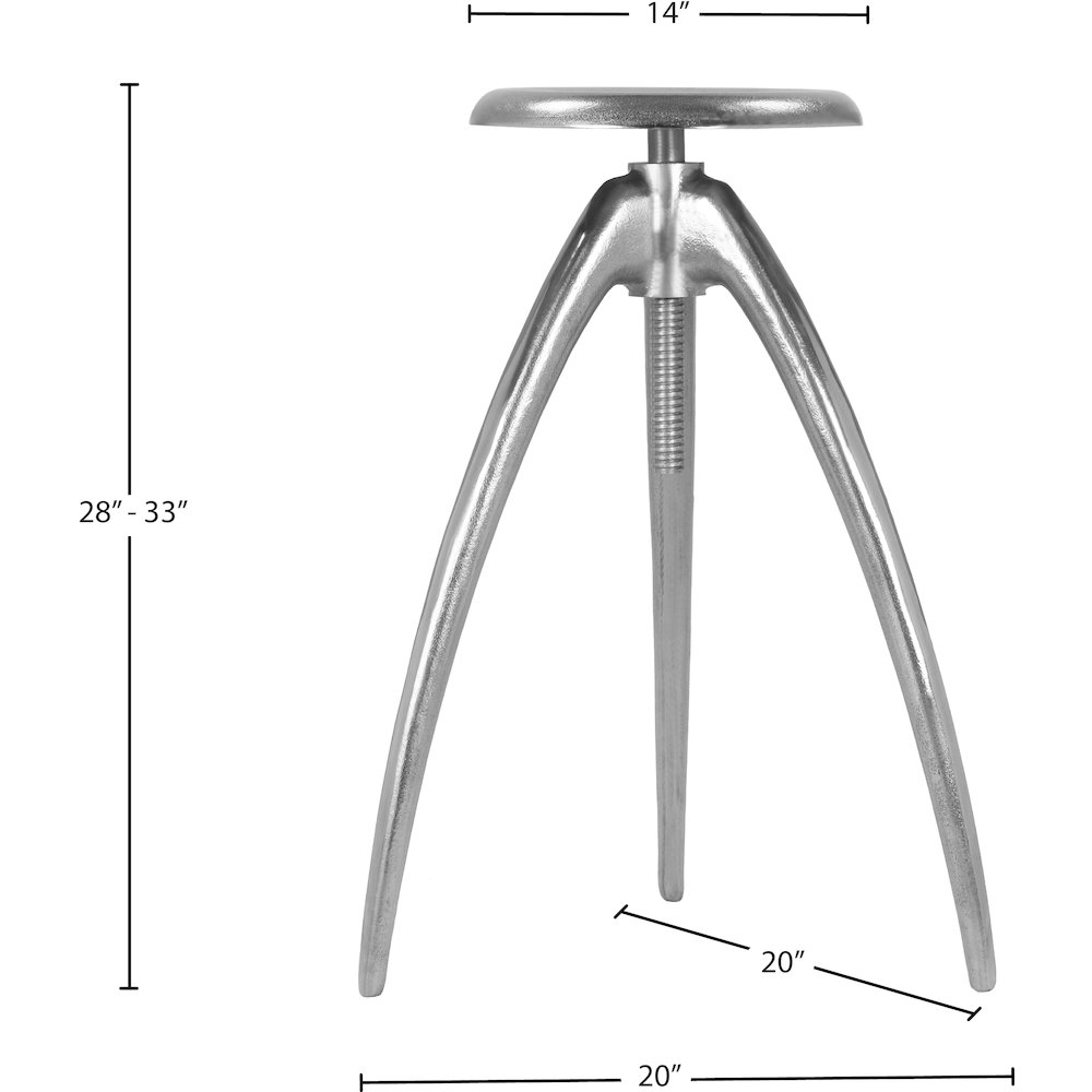 Clara Silver Aluminum Counter/Bar Stool. Picture 6