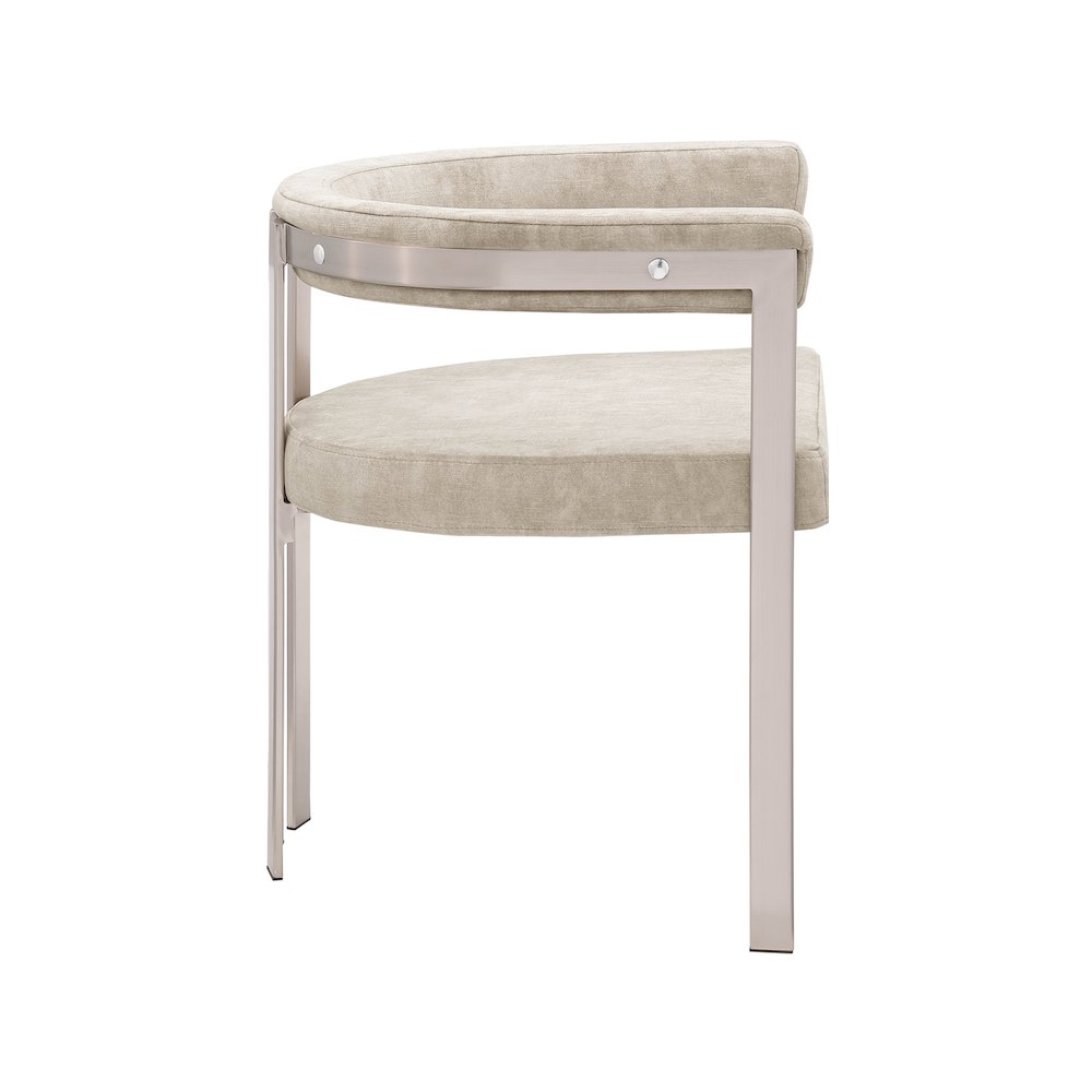 Marcello Beige Velvet Dining Chair, Set of 2. Picture 4