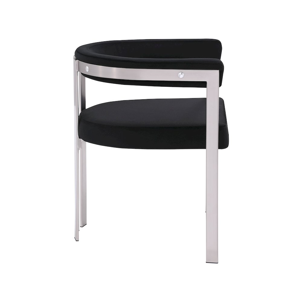 Marcello Black Velvet Dining Chair, Set of 2. Picture 4