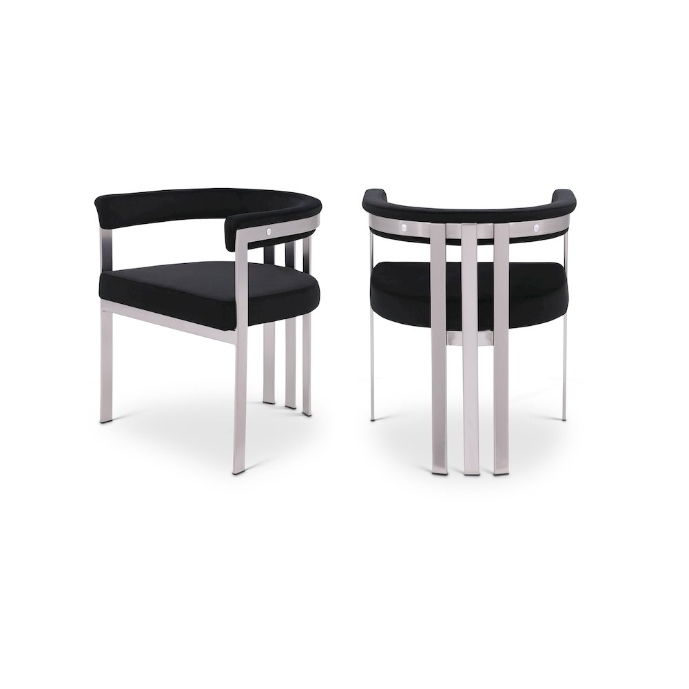 Marcello Black Velvet Dining Chair, Set of 2. Picture 1