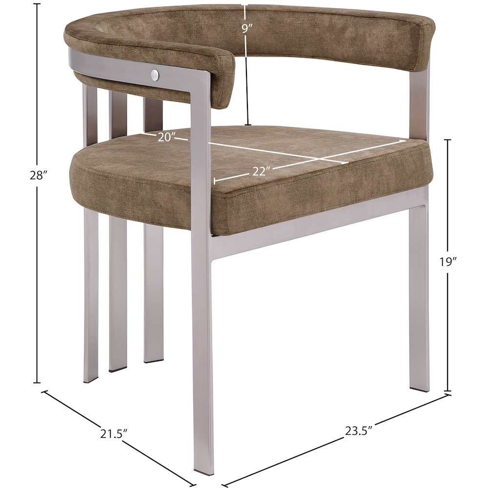 Marcello Brown Velvet Dining Chair, Set of 2. Picture 7