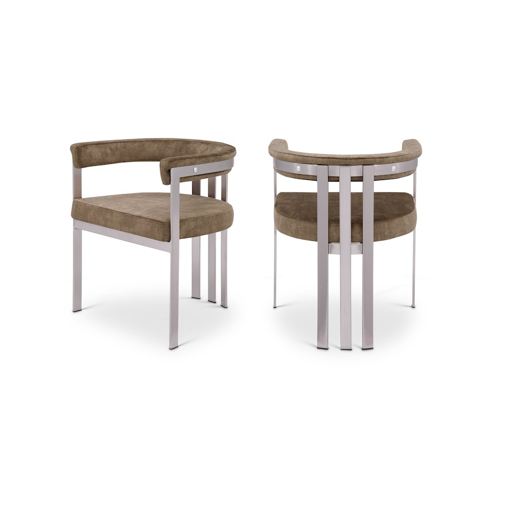 Marcello Brown Velvet Dining Chair, Set of 2. Picture 1