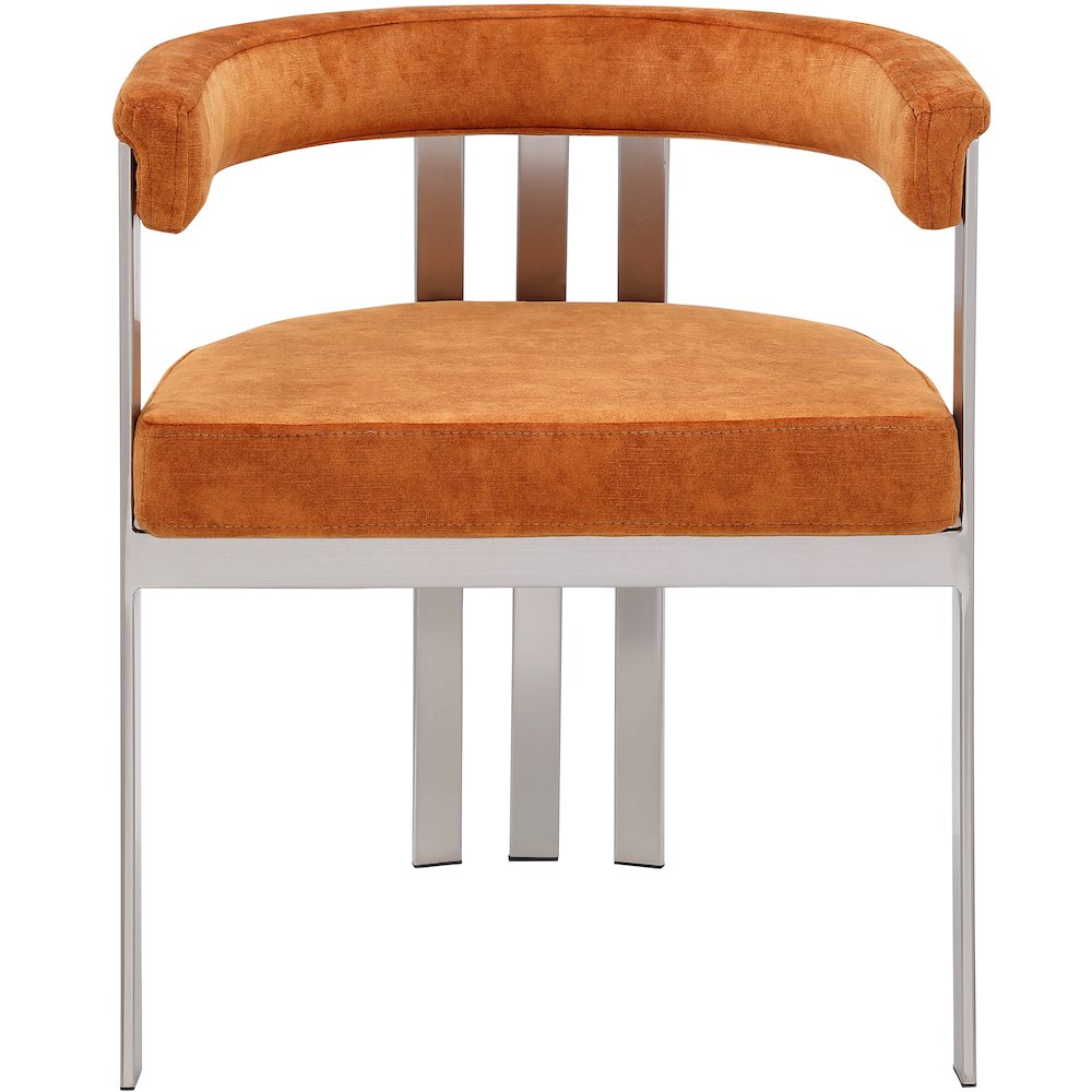 Marcello Cognac Velvet Dining Chair, Set of 2. Picture 3