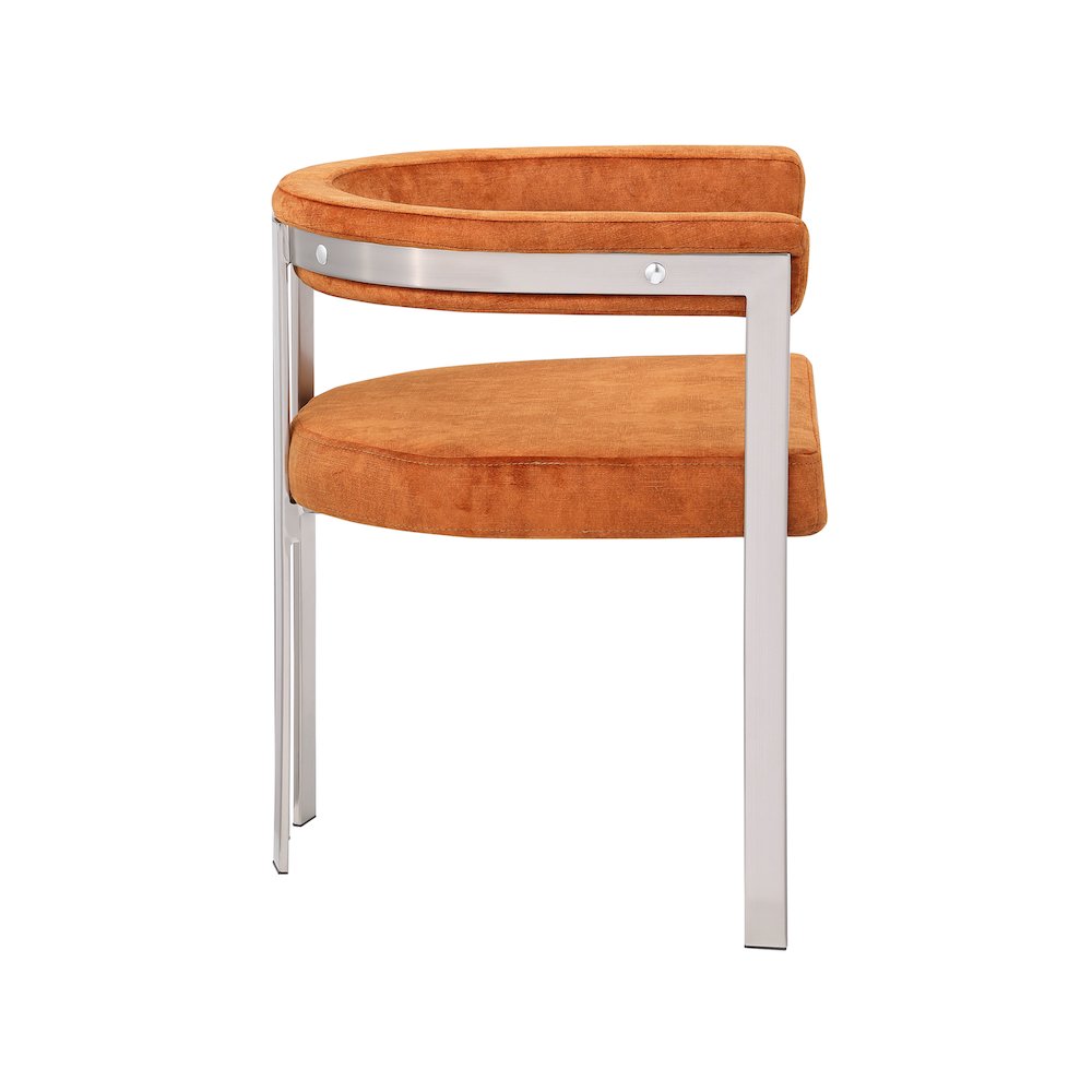 Marcello Cognac Velvet Dining Chair, Set of 2. Picture 4