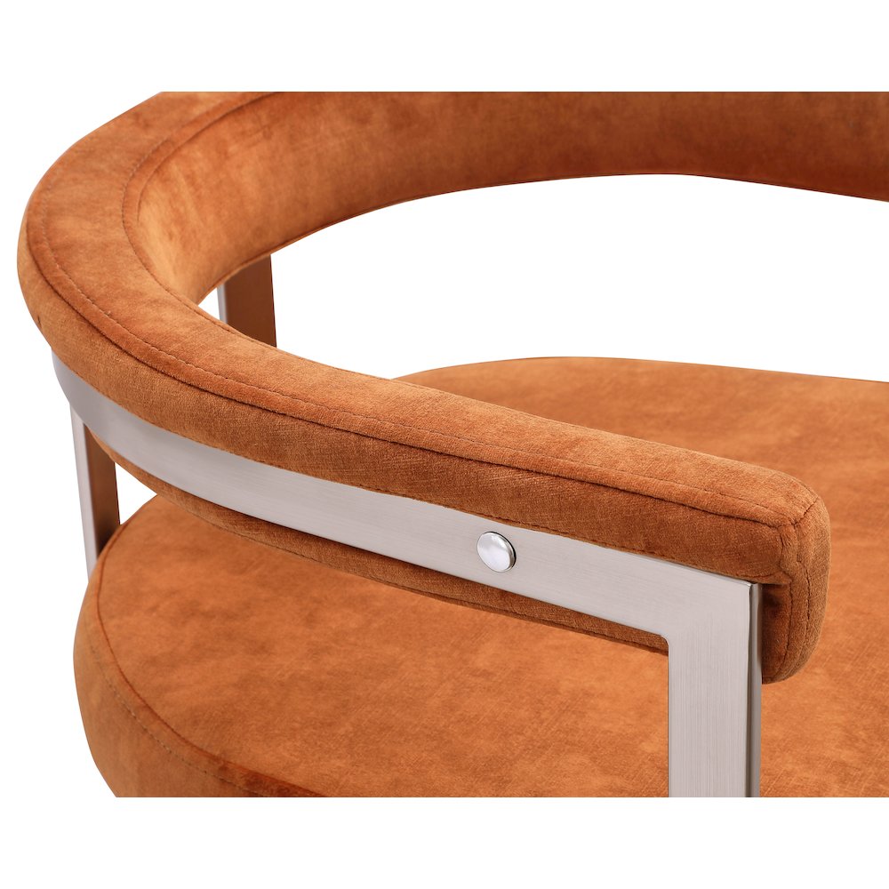 Marcello Cognac Velvet Dining Chair, Set of 2. Picture 6