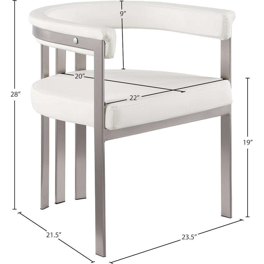 Marcello Cream Vegan Leather Dining Chair, Set of 2. Picture 7