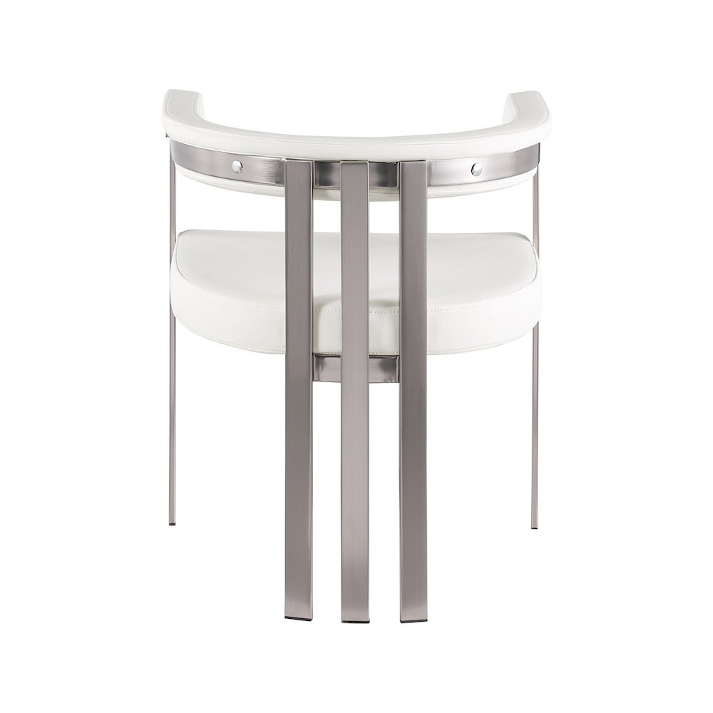 Marcello Cream Vegan Leather Dining Chair, Set of 2. Picture 2
