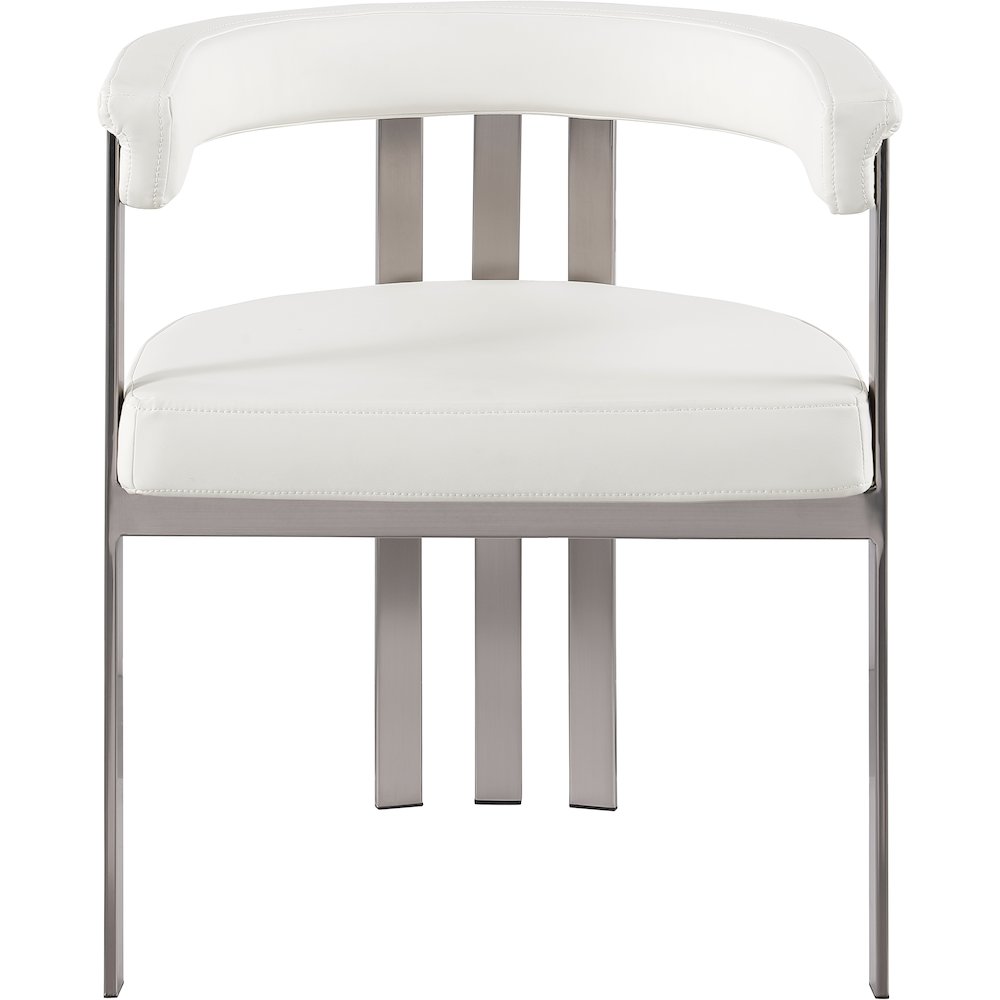 Marcello Cream Vegan Leather Dining Chair, Set of 2. Picture 3